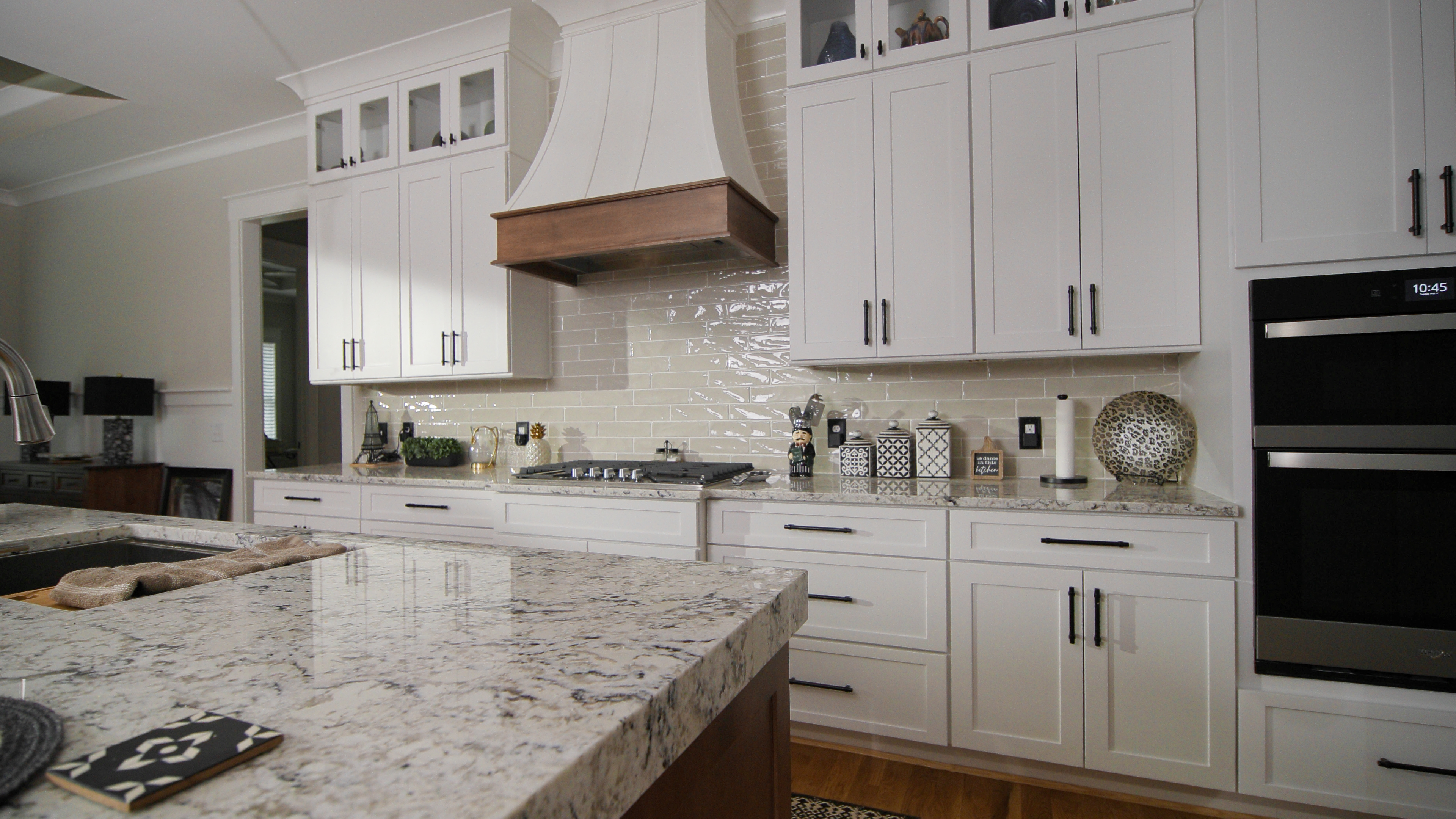 Completed stone countertop in a Cary home