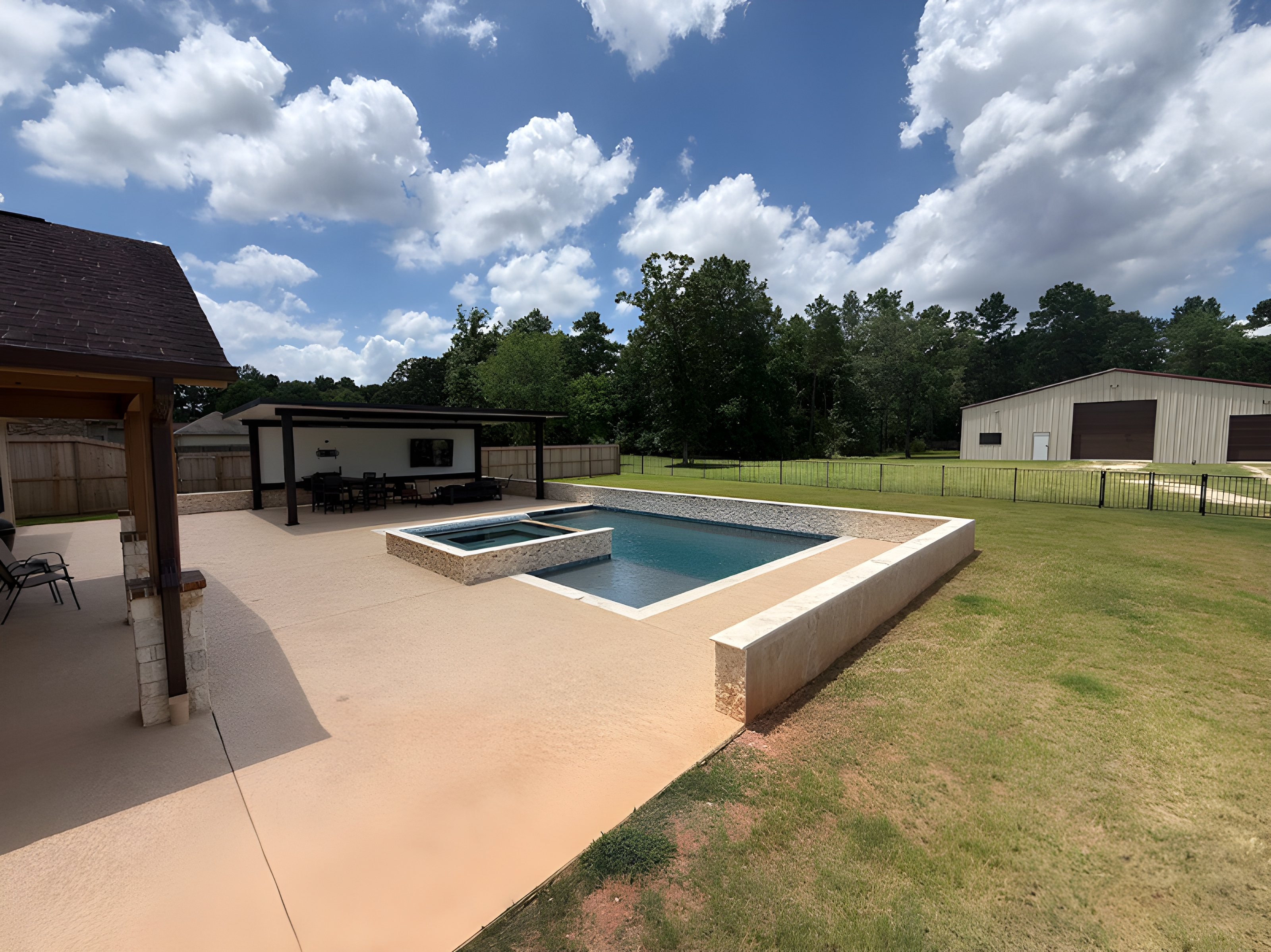 Decorative paver patio and pool deck