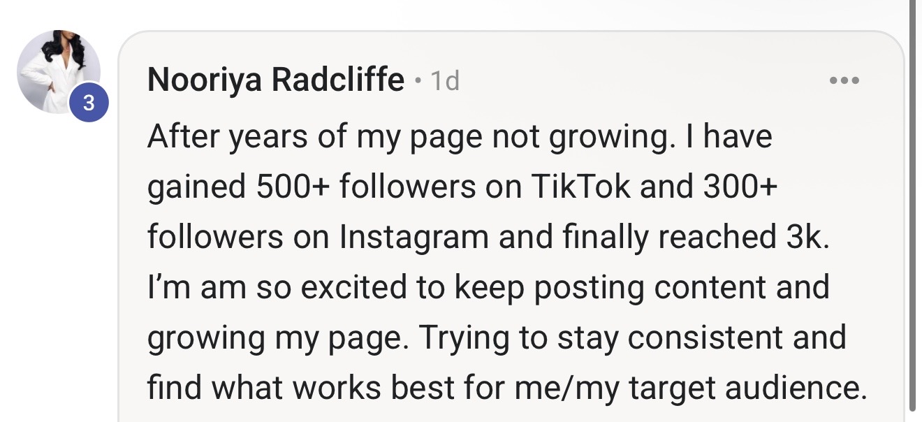 Client feedback