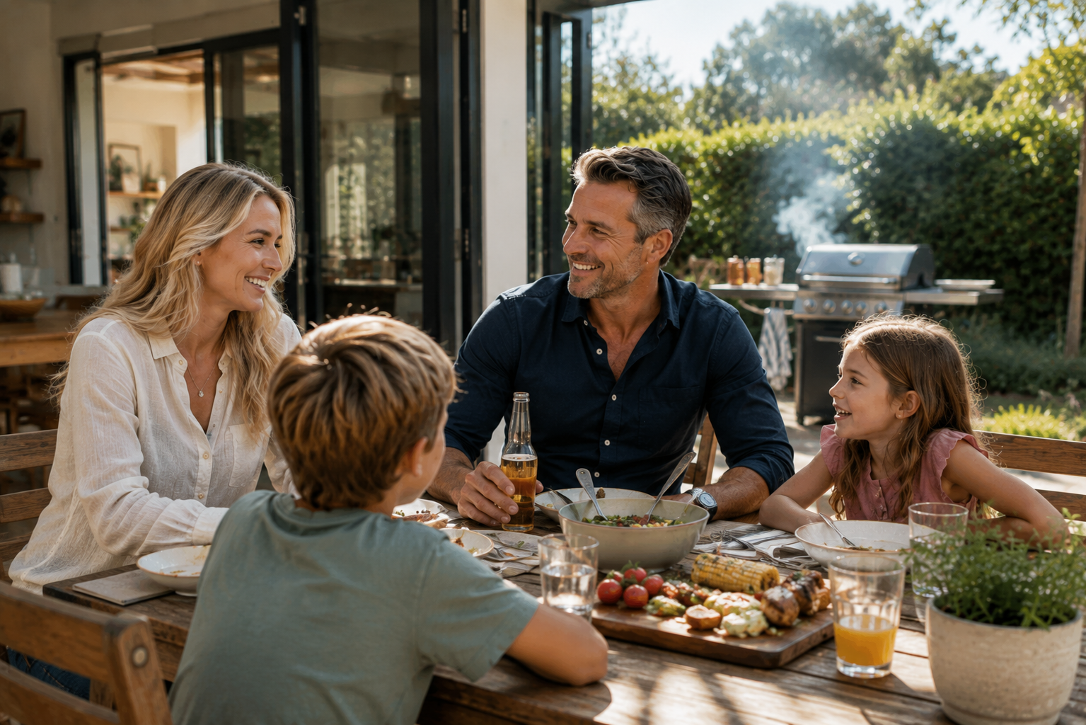 Brad and family at the barbie