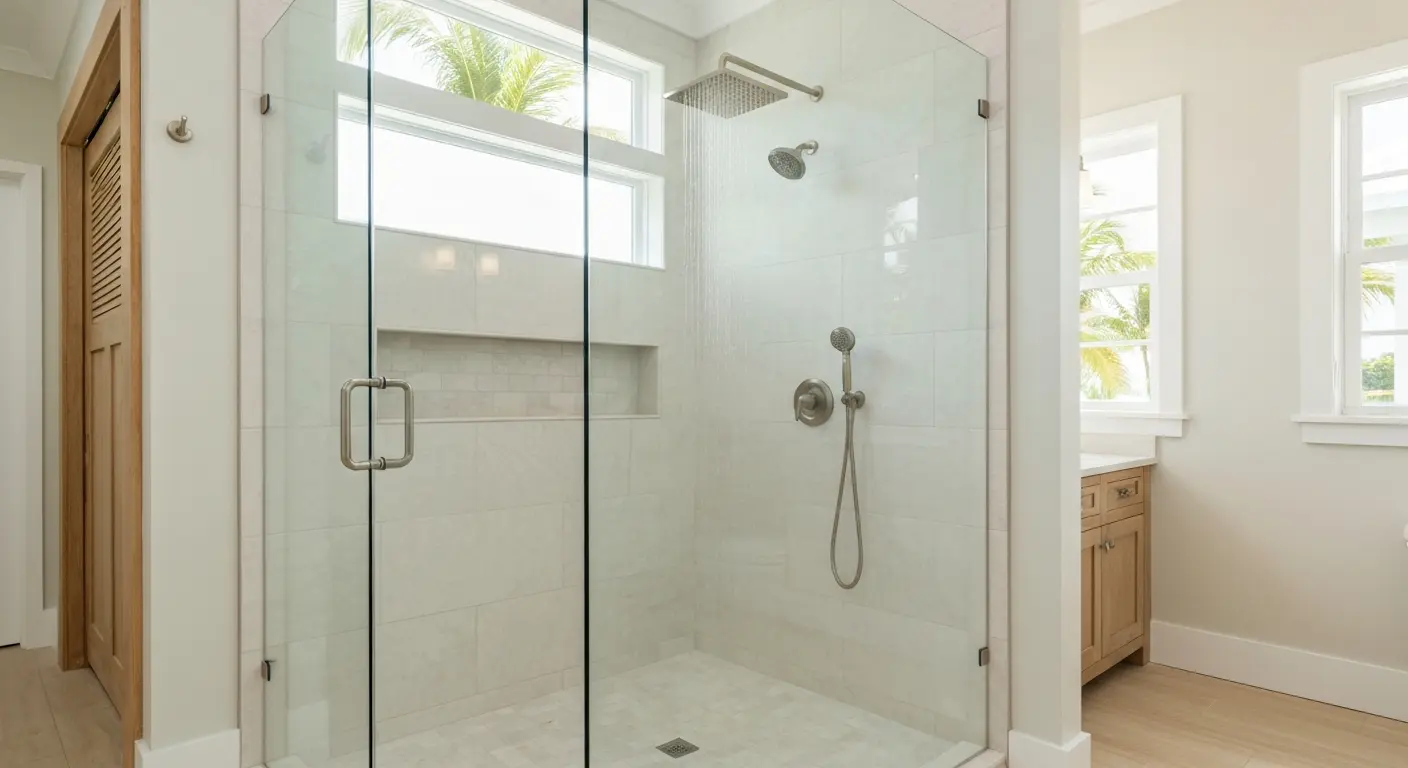 Modern walk-in shower installation