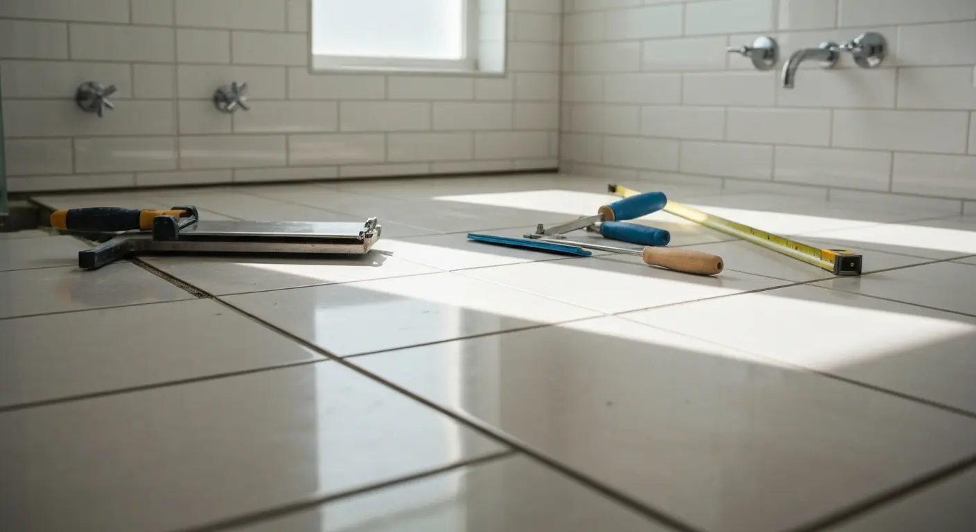 Tile bathroom flooring installation
