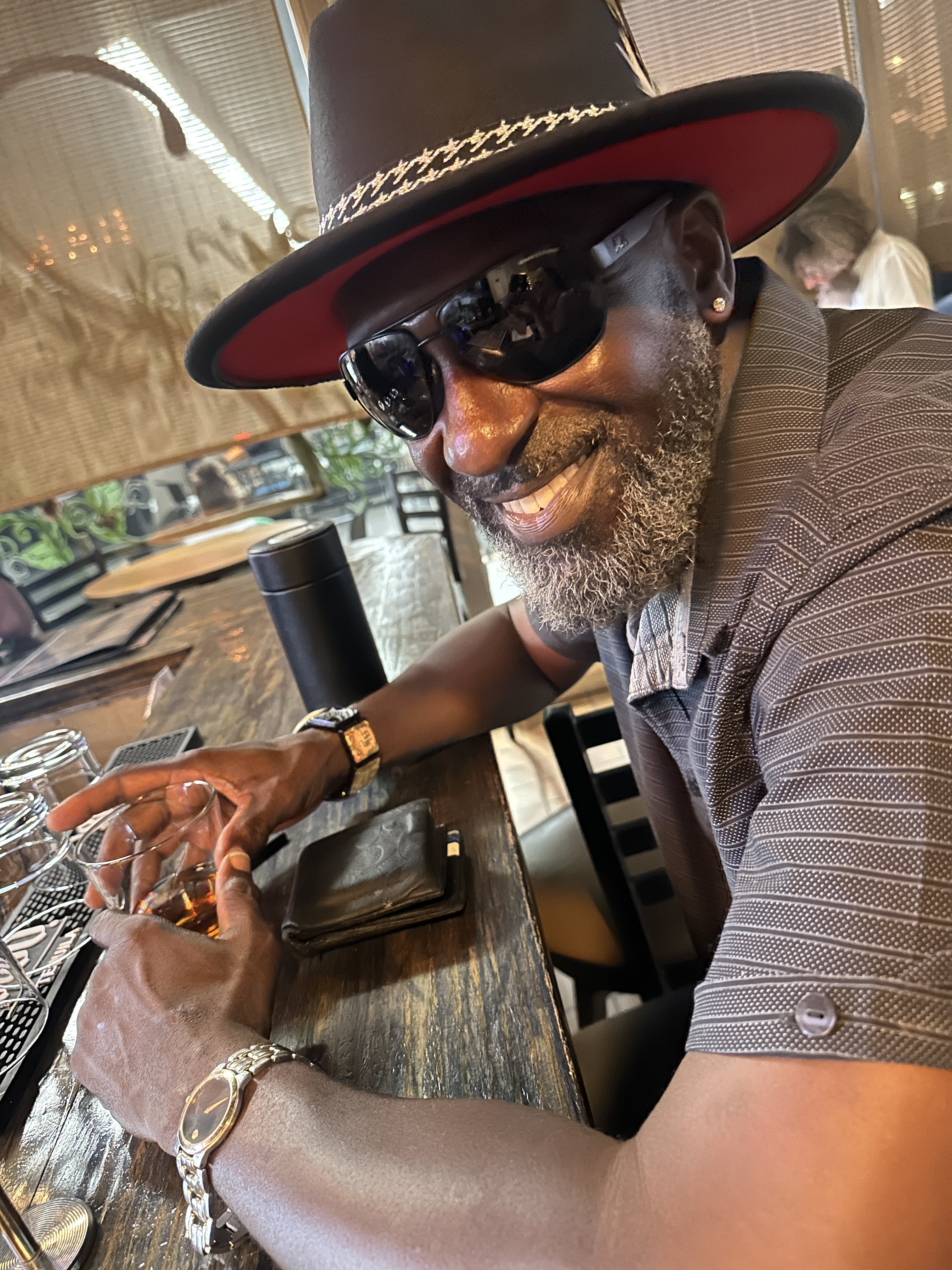 Bobby "B.A." Little smiling at the bar