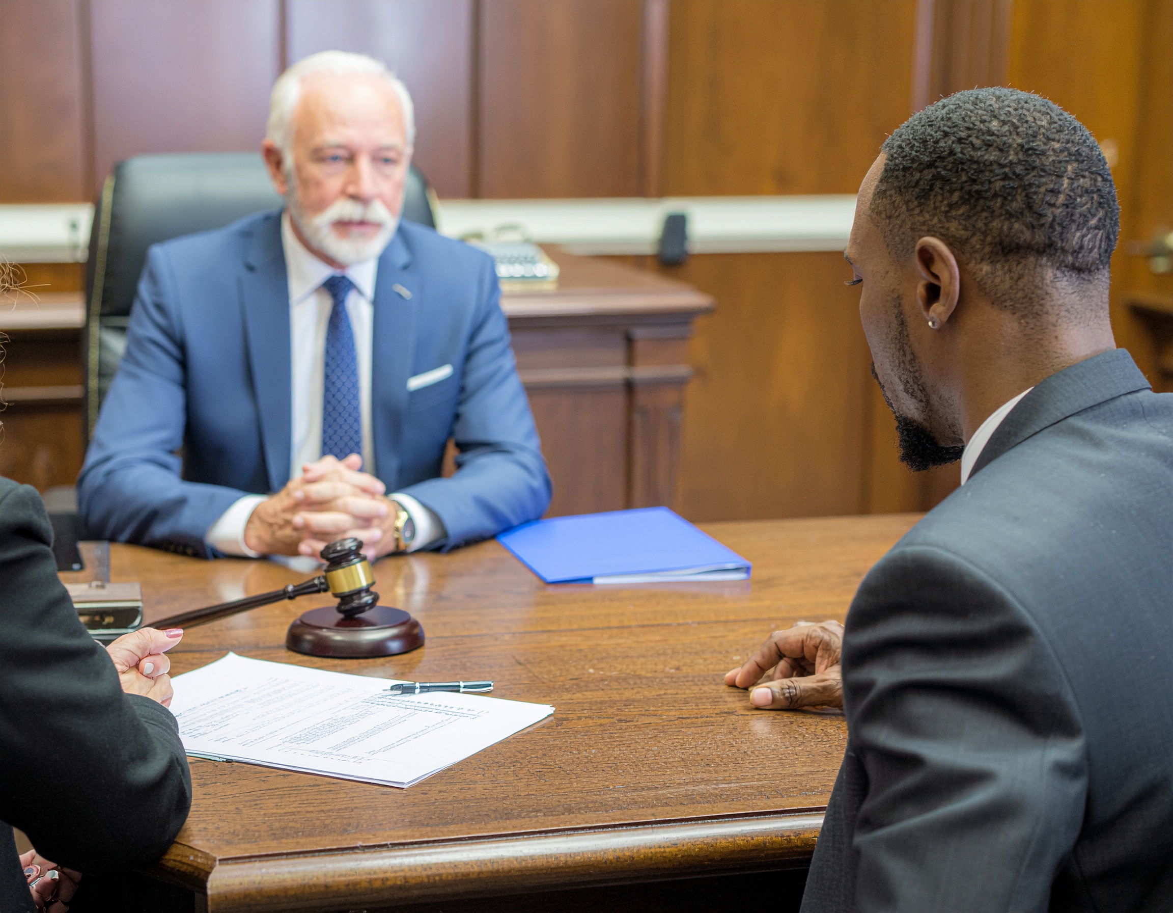 Bail bond agent reviewing options in Carthage