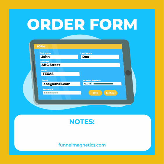 Order Form funnel magnet art