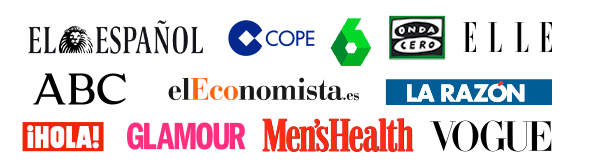El Español, COPE, laSexta, Onda Cero, Elle, ABC, elEconomista, La Razón, ¡Hola!, Glamour, Men's Health y Vogue