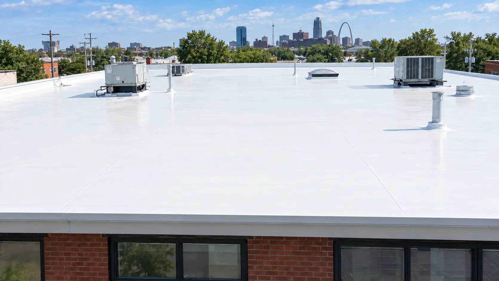 After: Industrial Metal Roof Rust Restoration & Coating — Aztec Roofing Systems