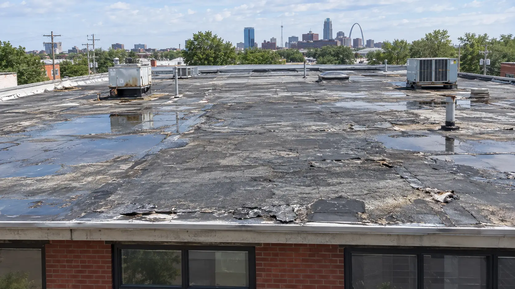 Before: Industrial Metal Roof Rust Restoration & Coating — Aztec Roofing Systems