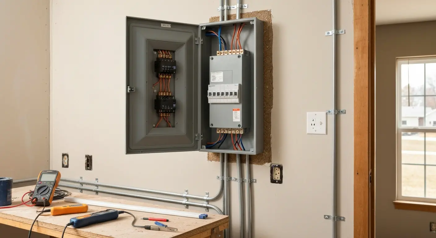 Service upgrade electrical work