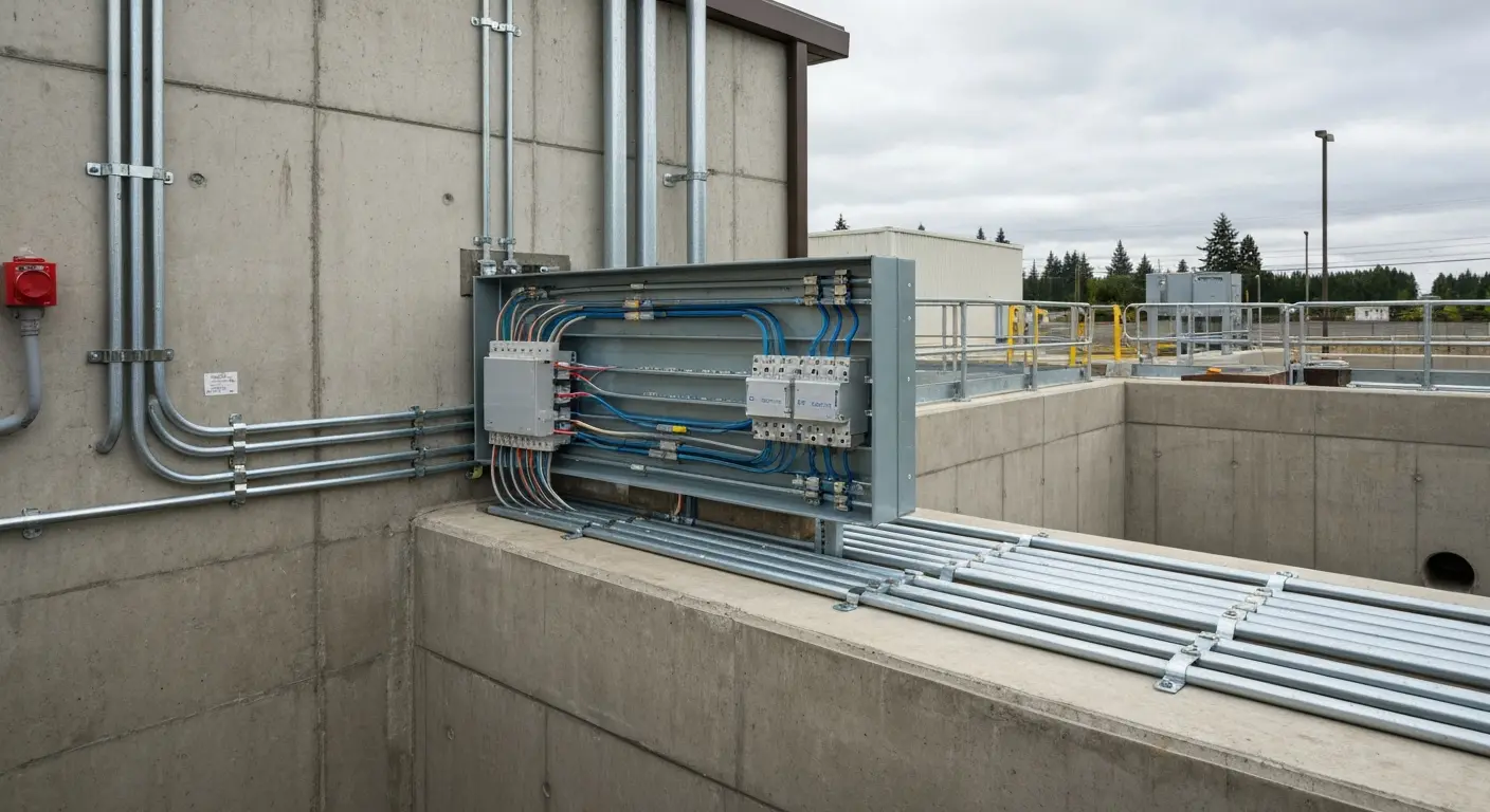 Pump station electrical installation