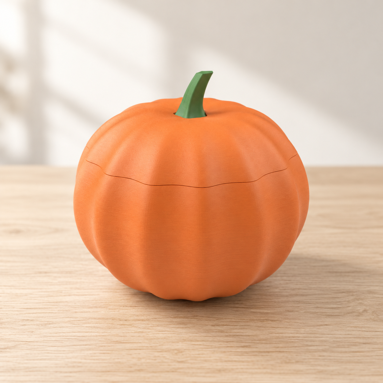 Pumpkin caddy with its lid closed