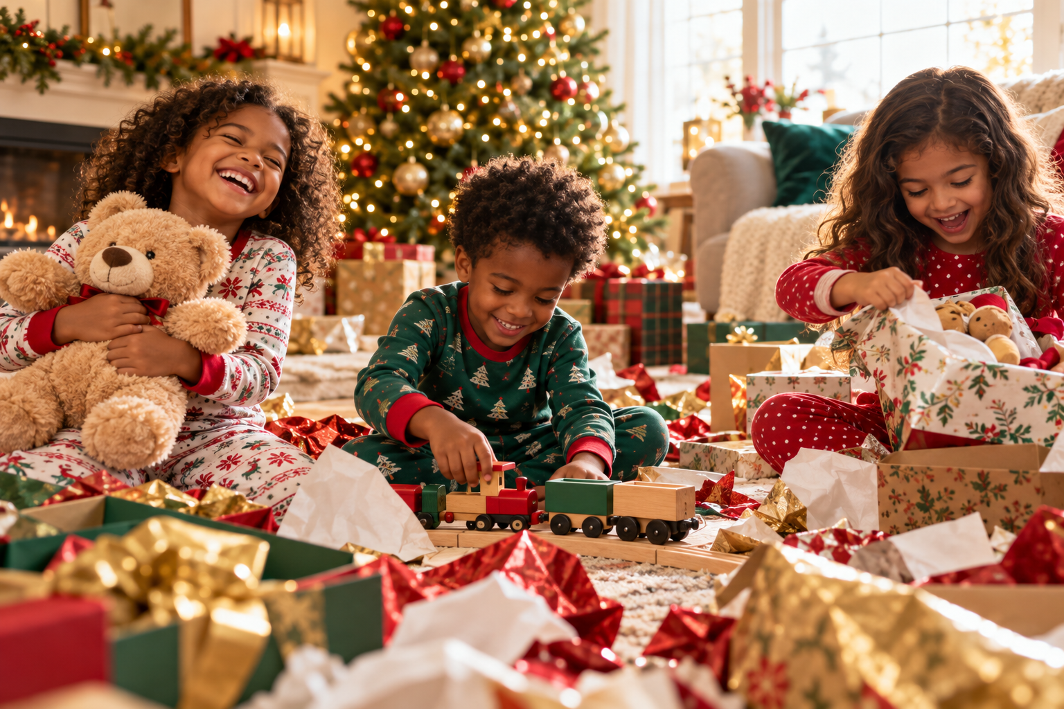 Holiday joy and toy giving
