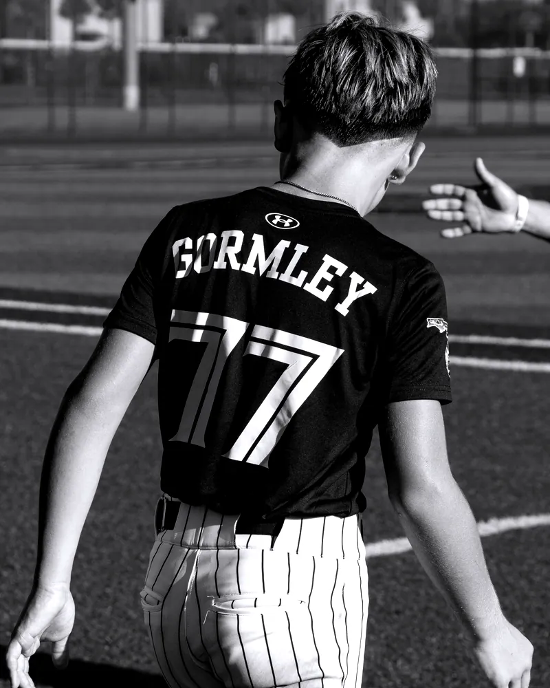 Jett Gormley walks off the field after a win