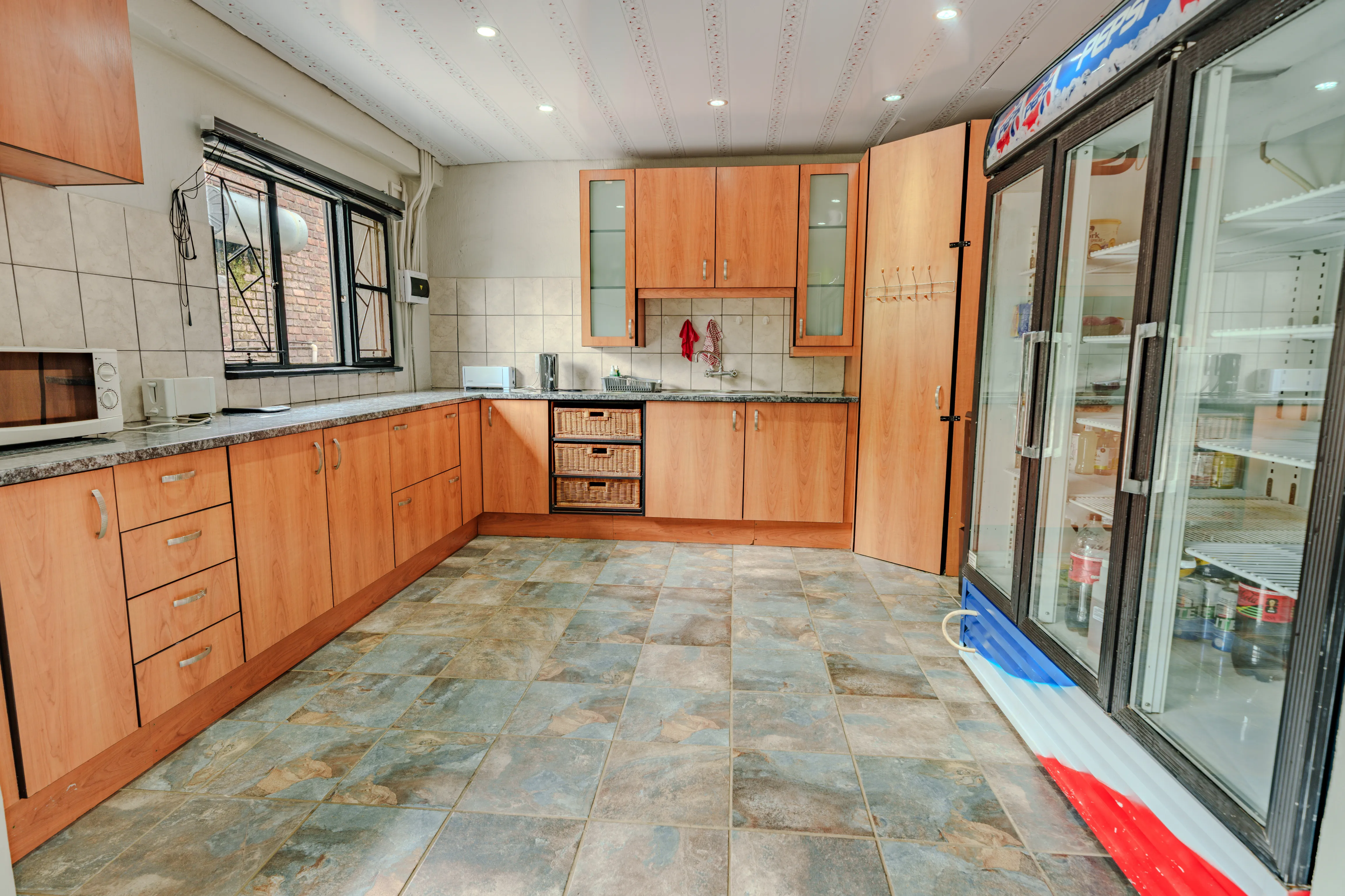 Shared kitchen in chalet entertainment area