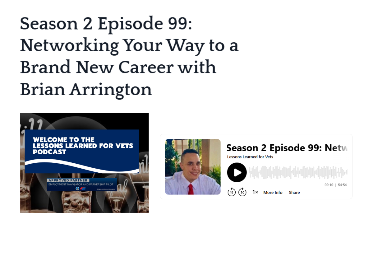 Lessons Learned for Vets Brian Arrington