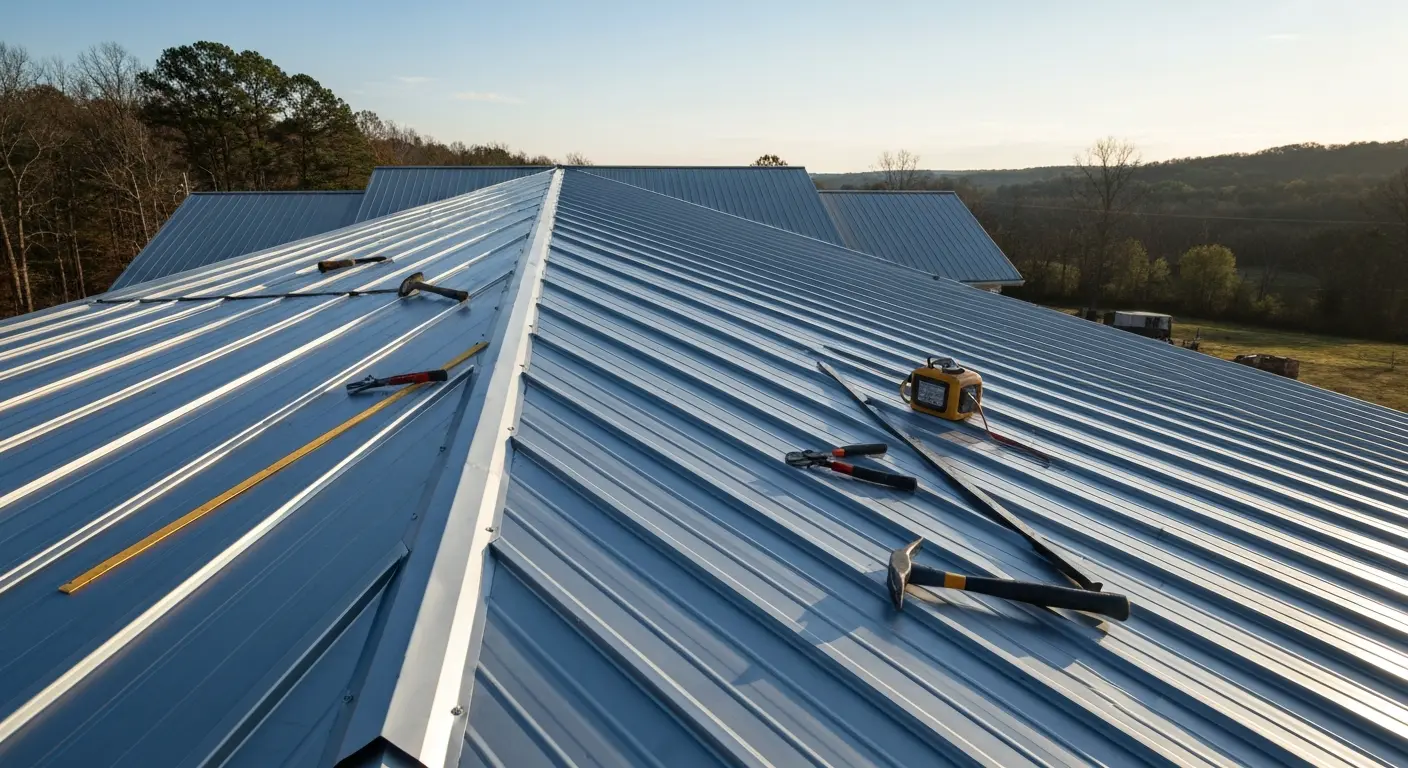 Metal roof installation