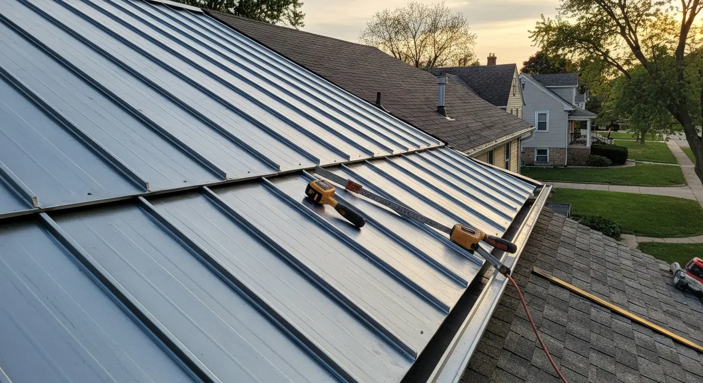 Metal roof installation
