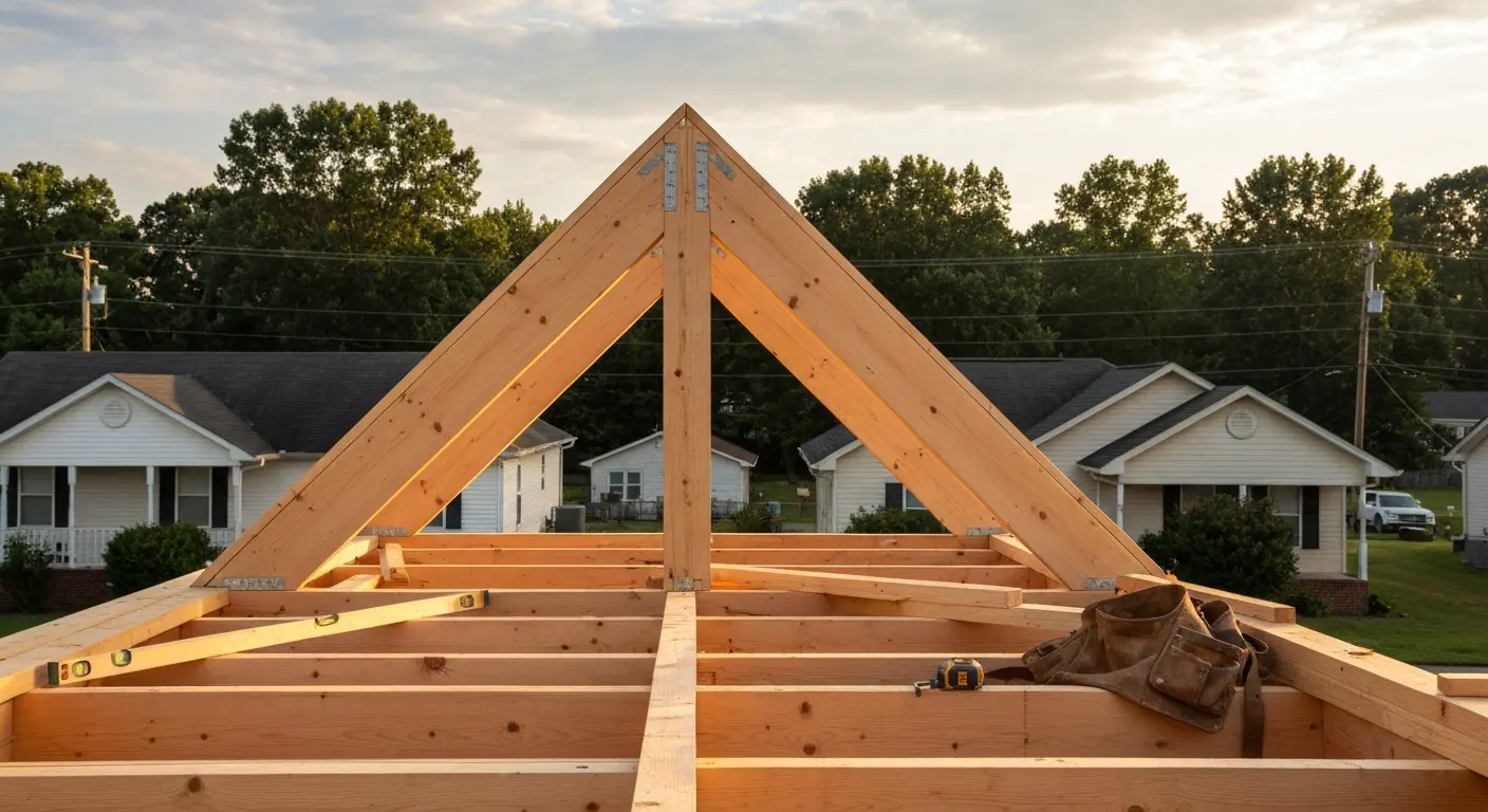 Gable roof construction project