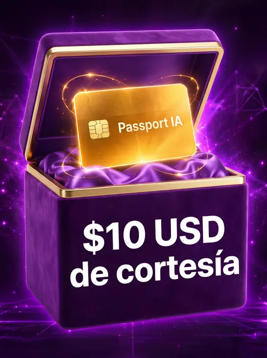 $10 USD de cortesía · Passport IA