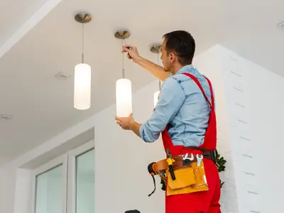 electrical components in electrical service done by a professional electrician