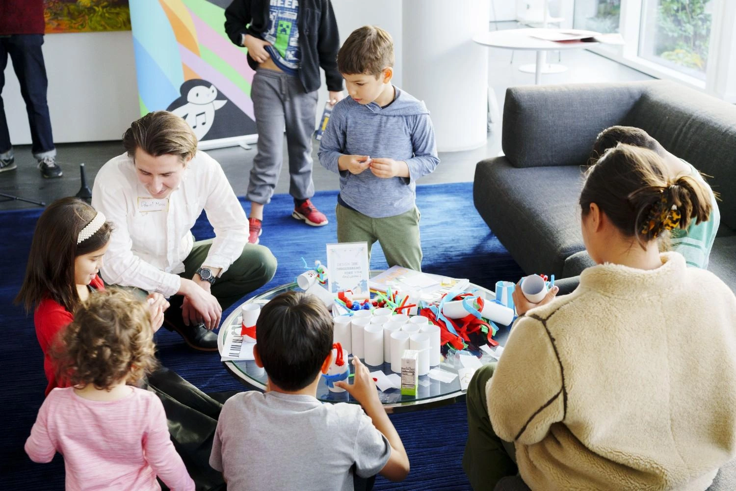 Students participating in a holiday music activity