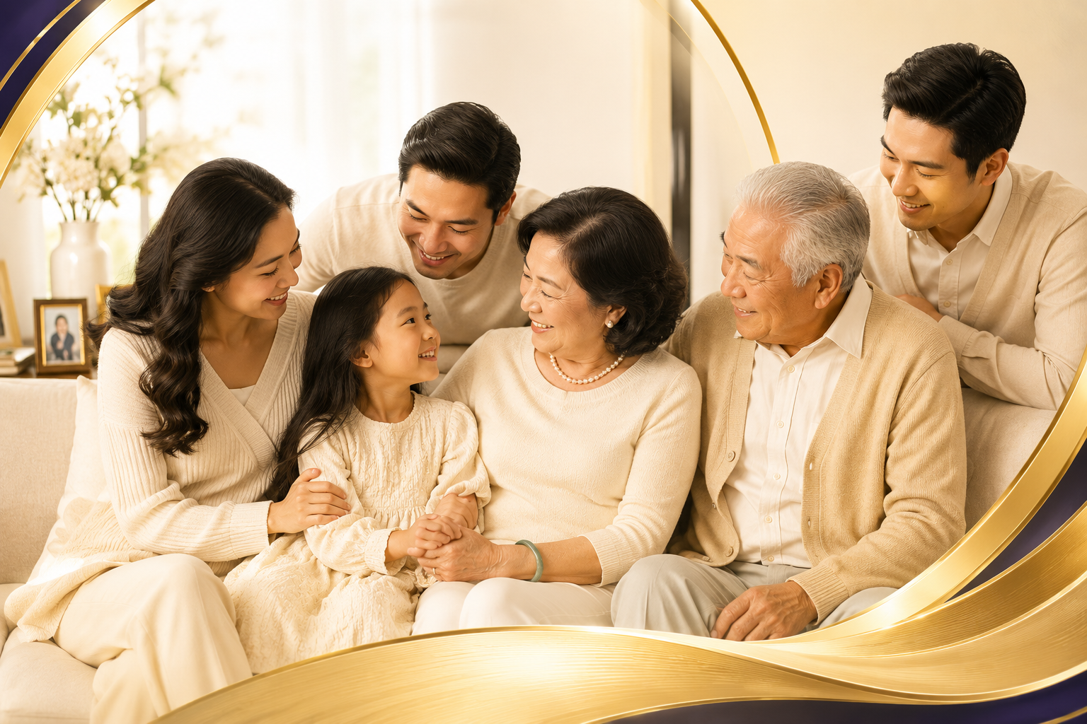 Multigenerational family together