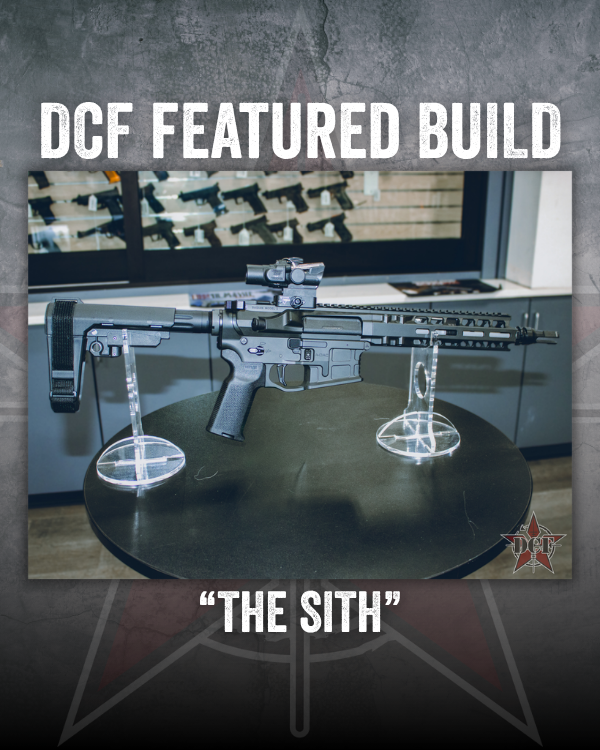 DCF Guns custom build – The Sith, a black rifle with suppressor