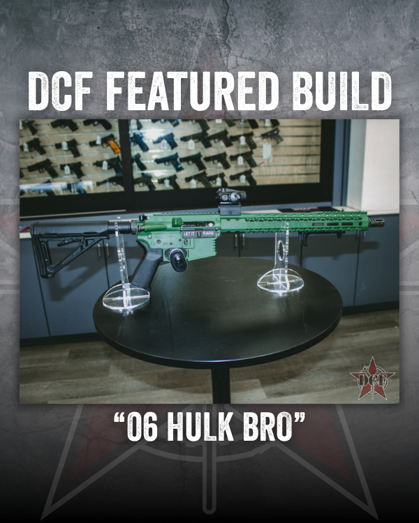 DCF Guns custom build – 06 Hulk Bro, a green AR-15 rifle