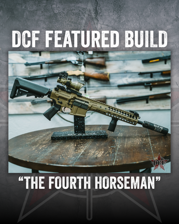 DCF Guns custom build – The Fourth Horseman, an FDE AR-15 rifle with suppressor