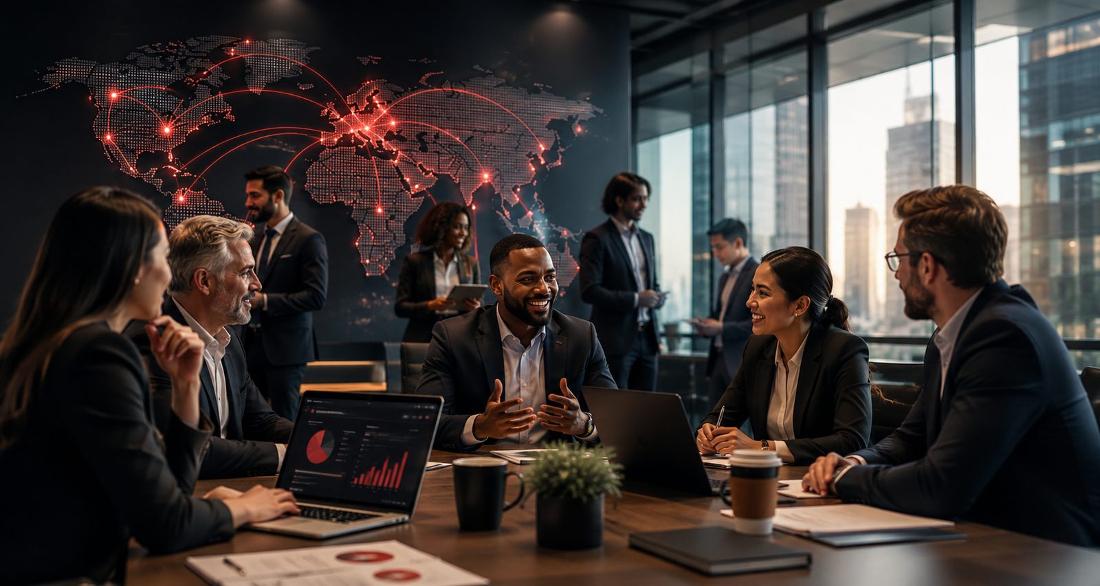 Global business ecosystem representing portfolio and partnership discussions
