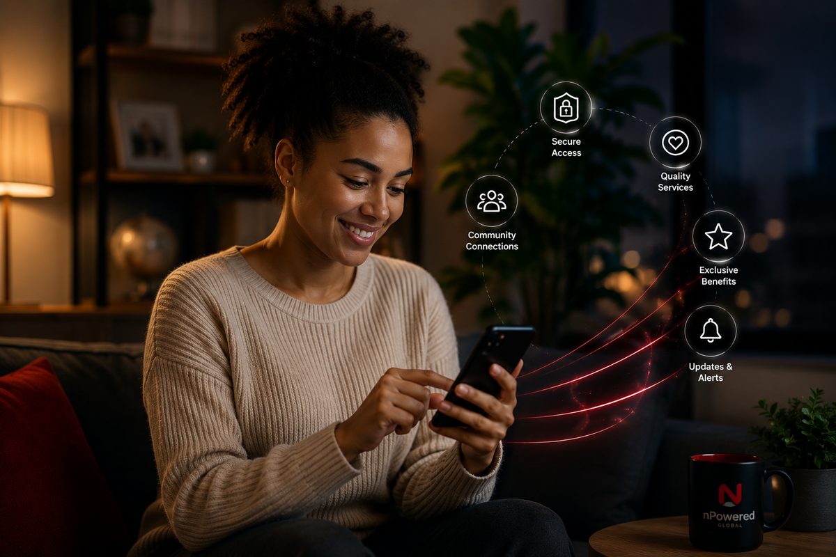Individual using digital services within a connected ecosystem