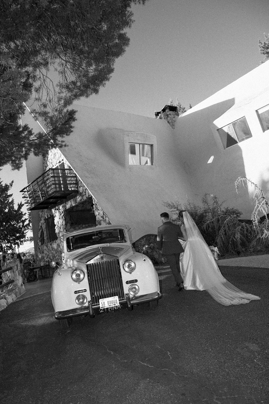Stone Crossing wedding reception beneath string lights