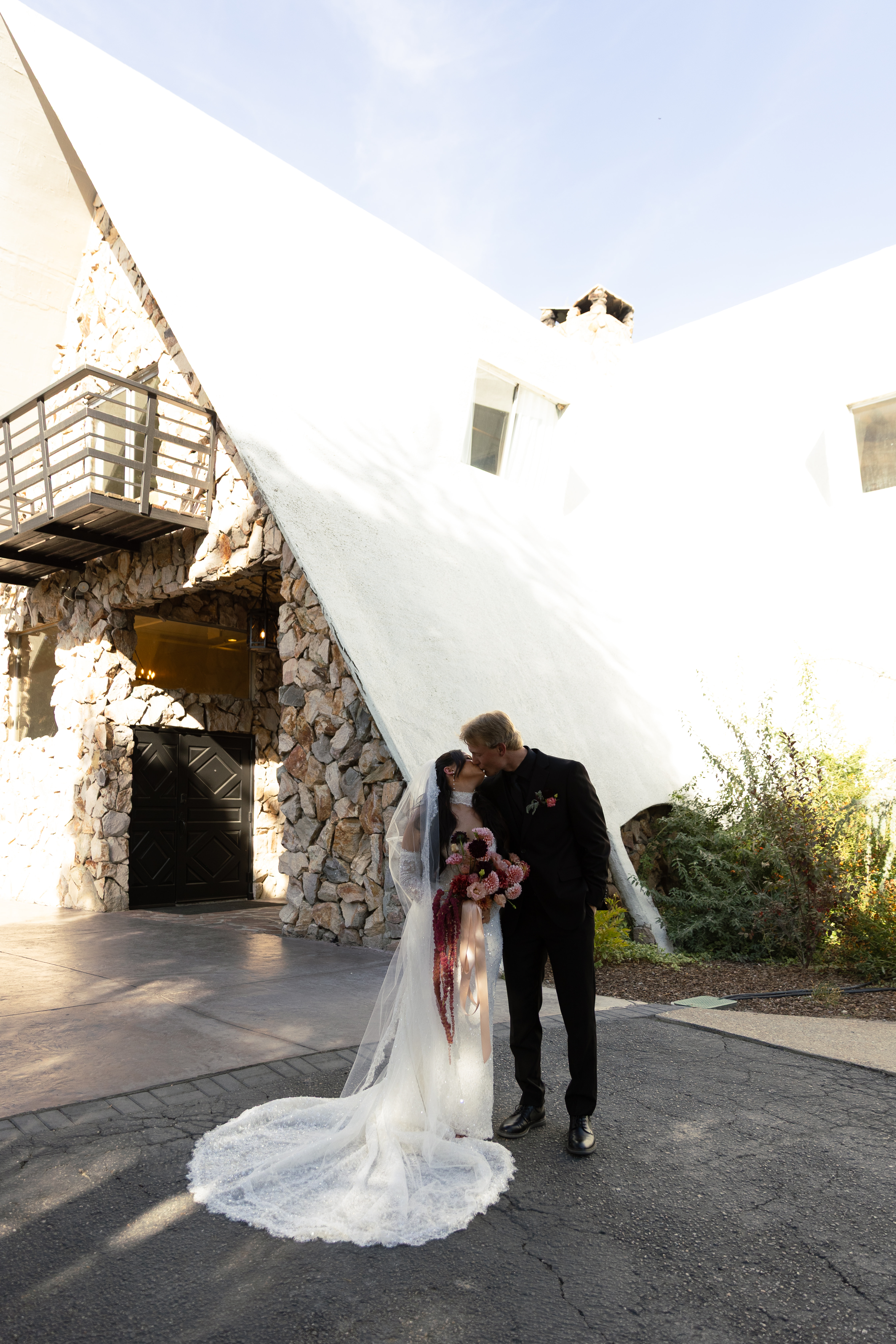 Stone Crossing wedding reception under string lights