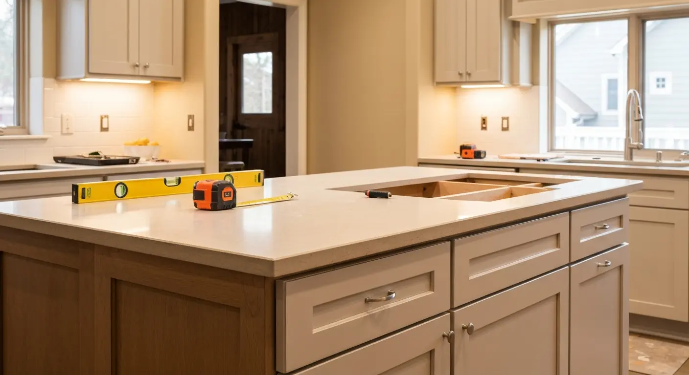 Kitchen island installation