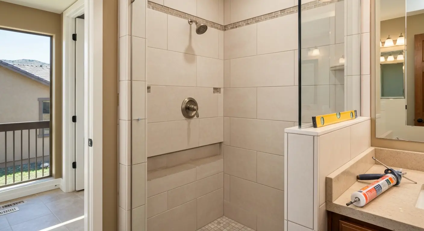 Tile shower installation project