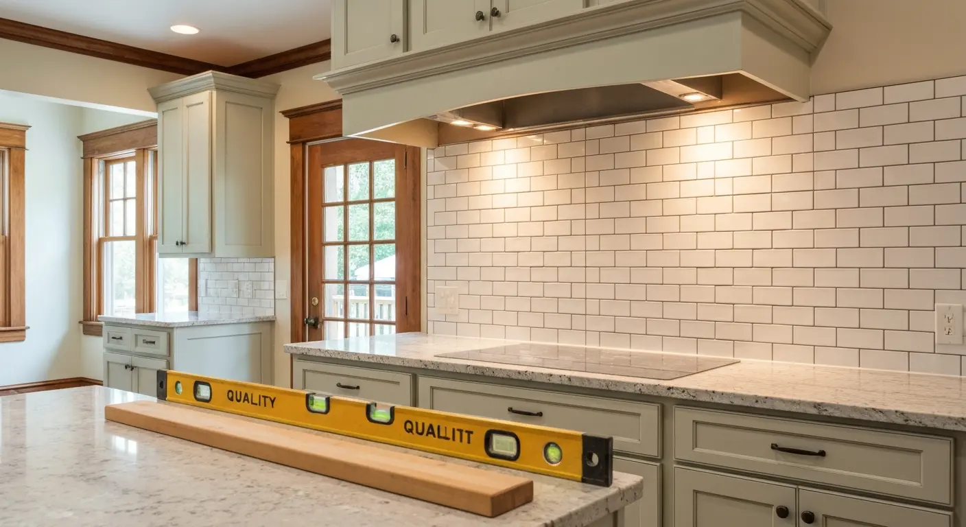 Integrated kitchen remodel with new backsplash