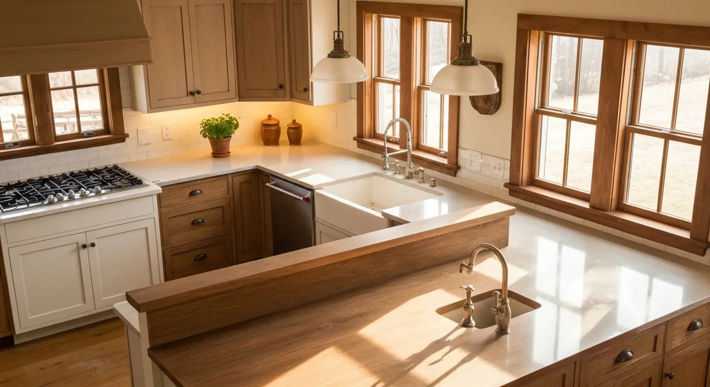 Kitchen remodel with rustic-modern finishes