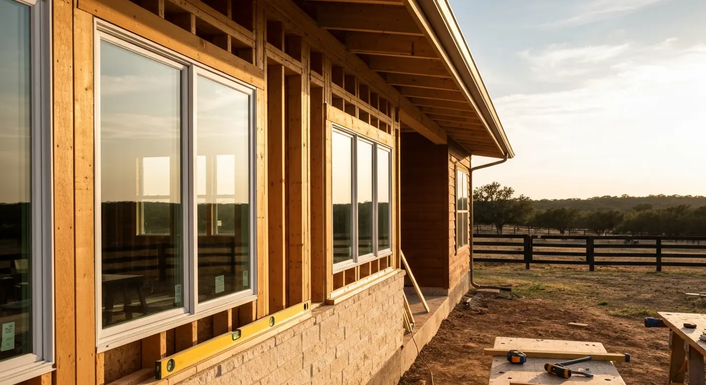 Room addition project on rural property