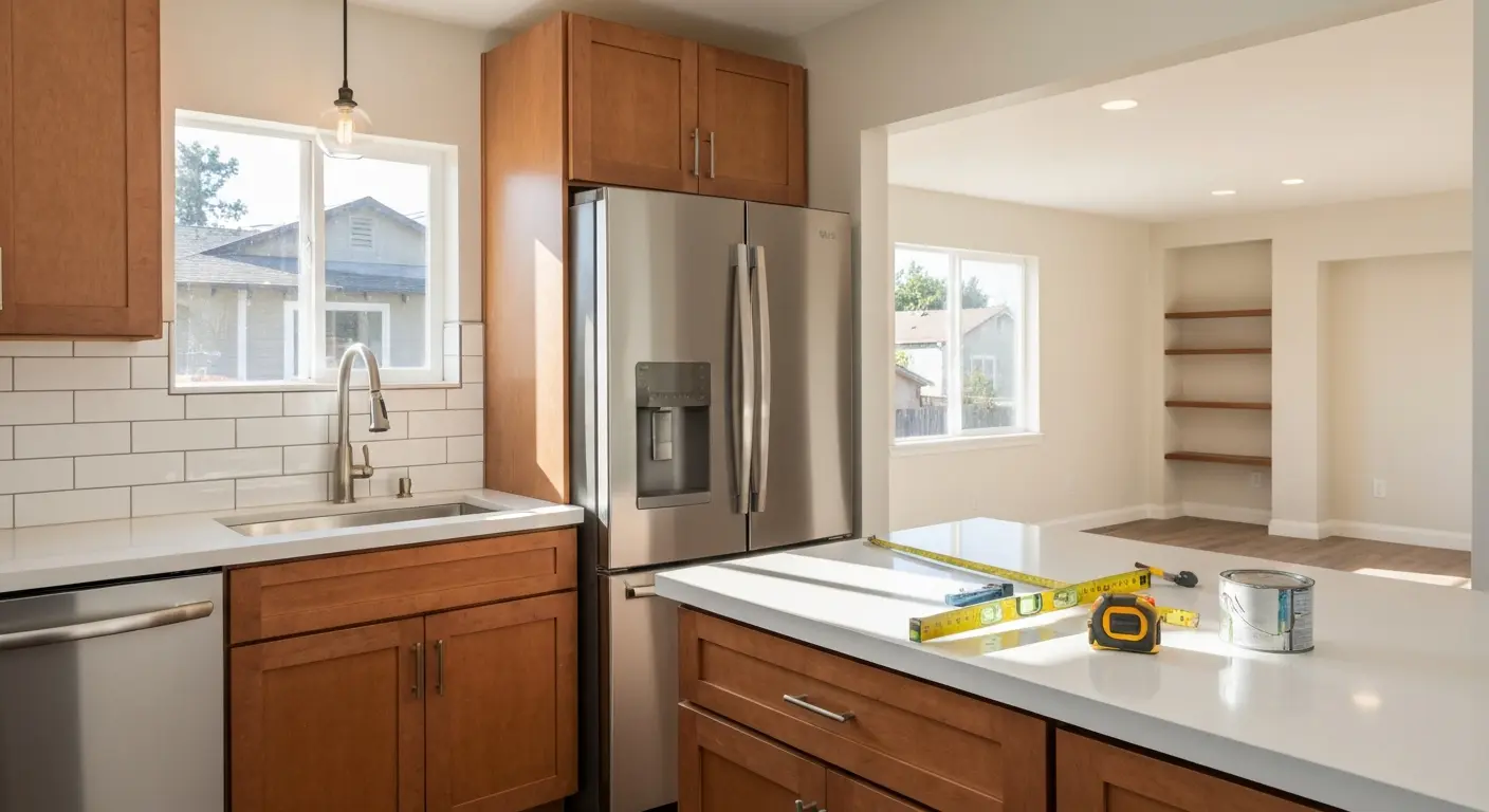 Renovated ADU kitchen and living space