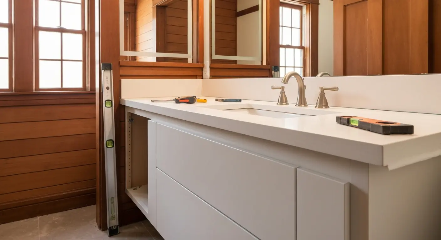 Bathroom vanity installation