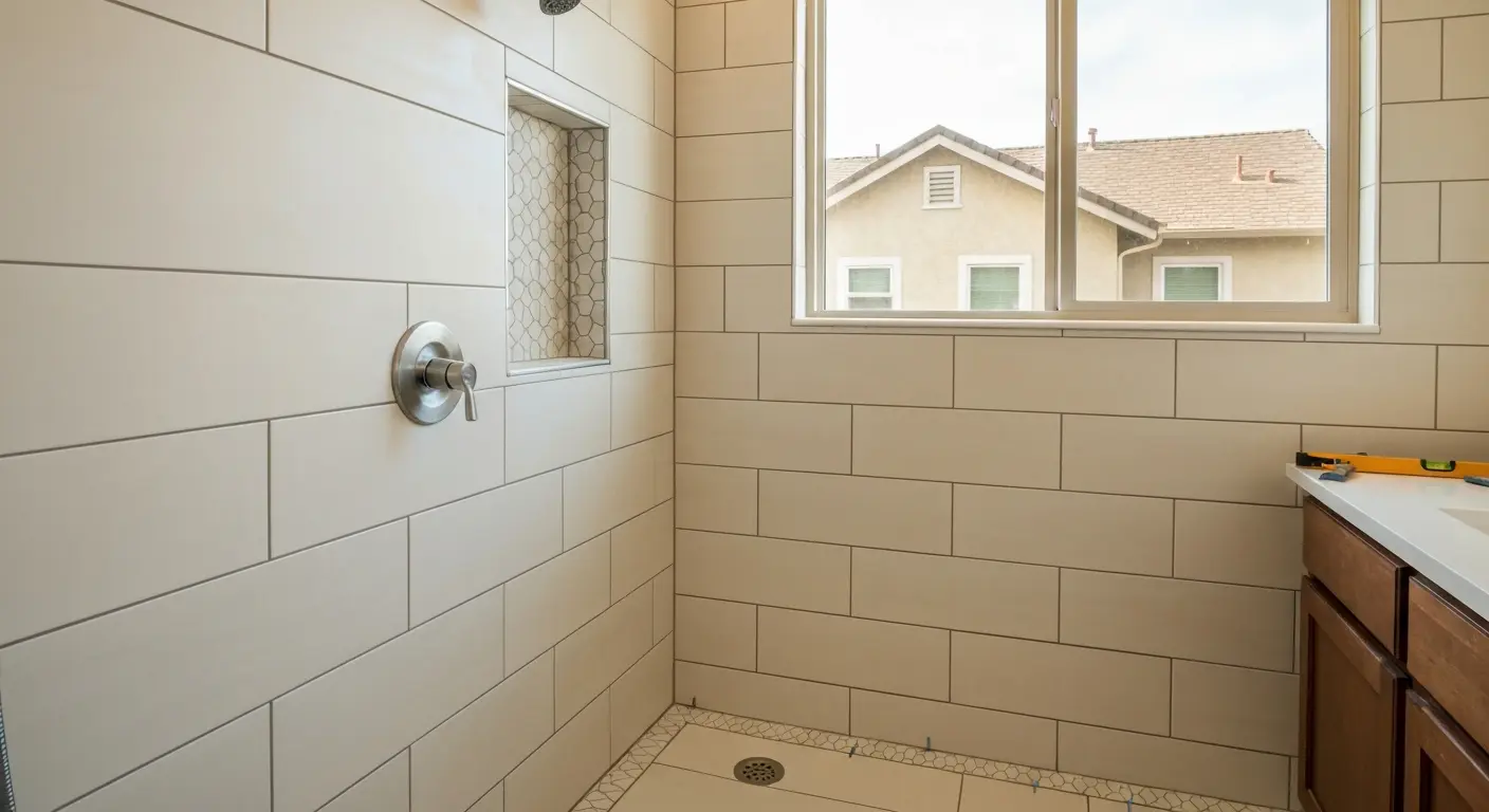 Tile shower installation