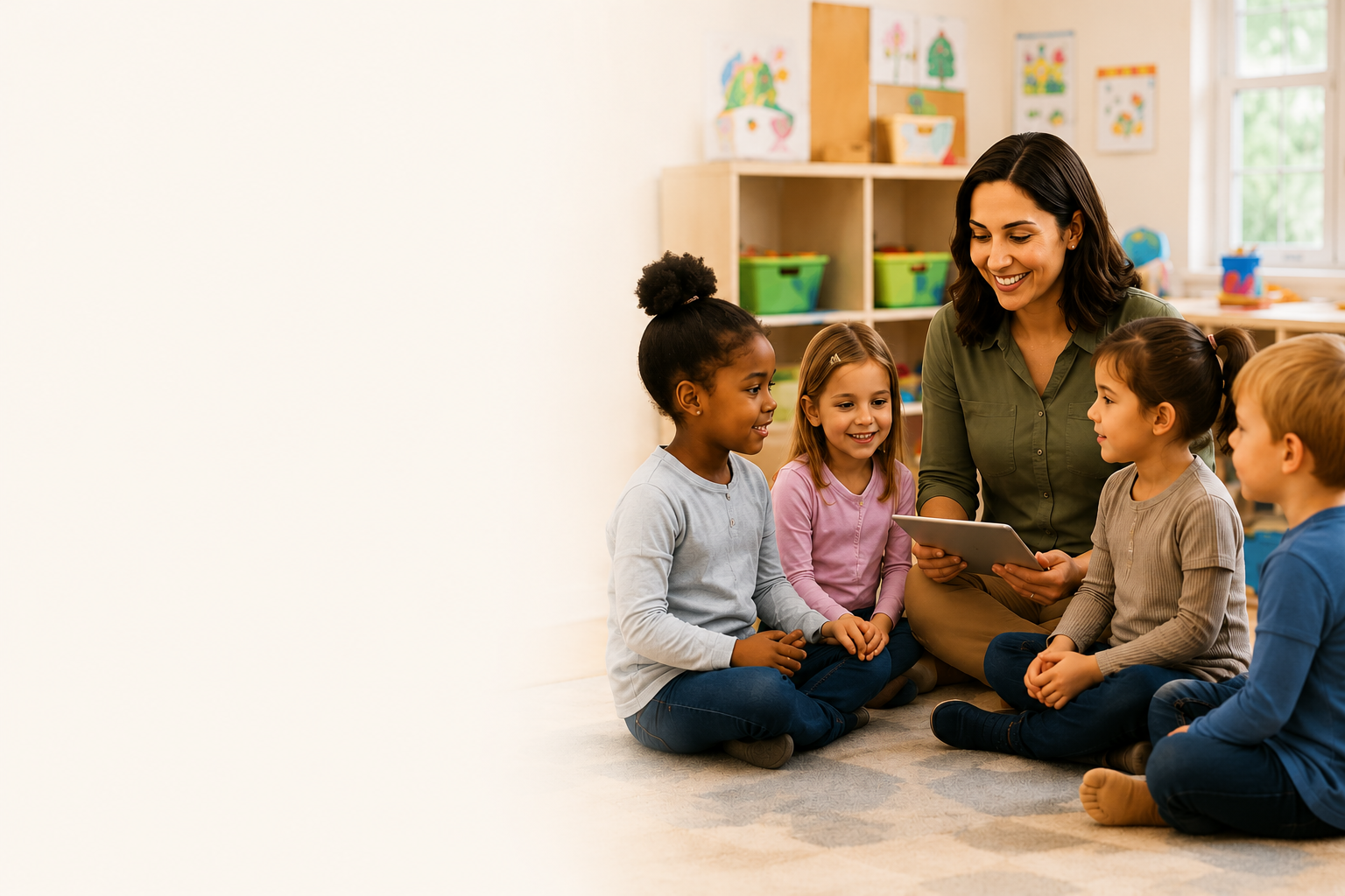 Childcare director at desk