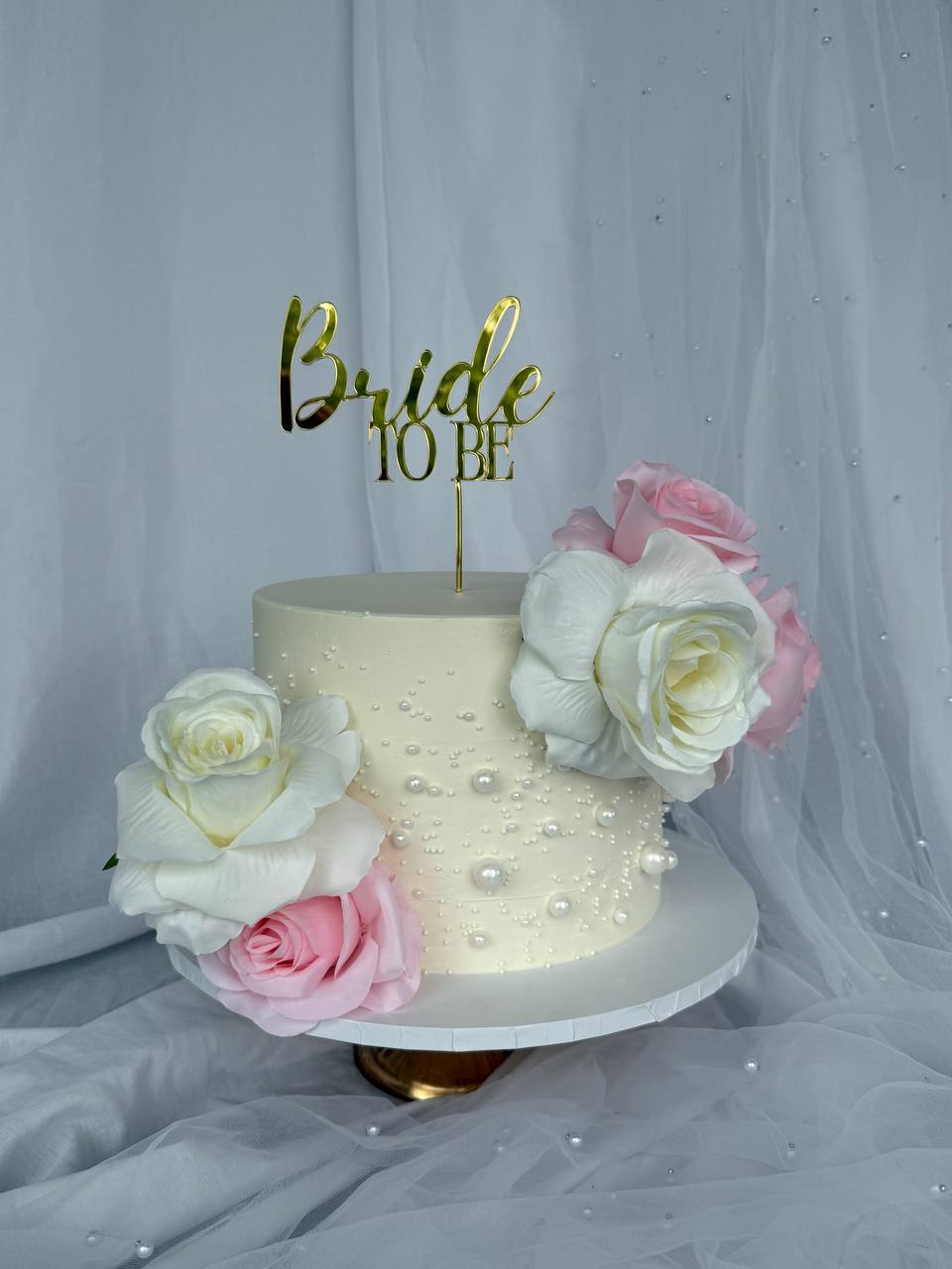 Custom cake with florals Vancouver