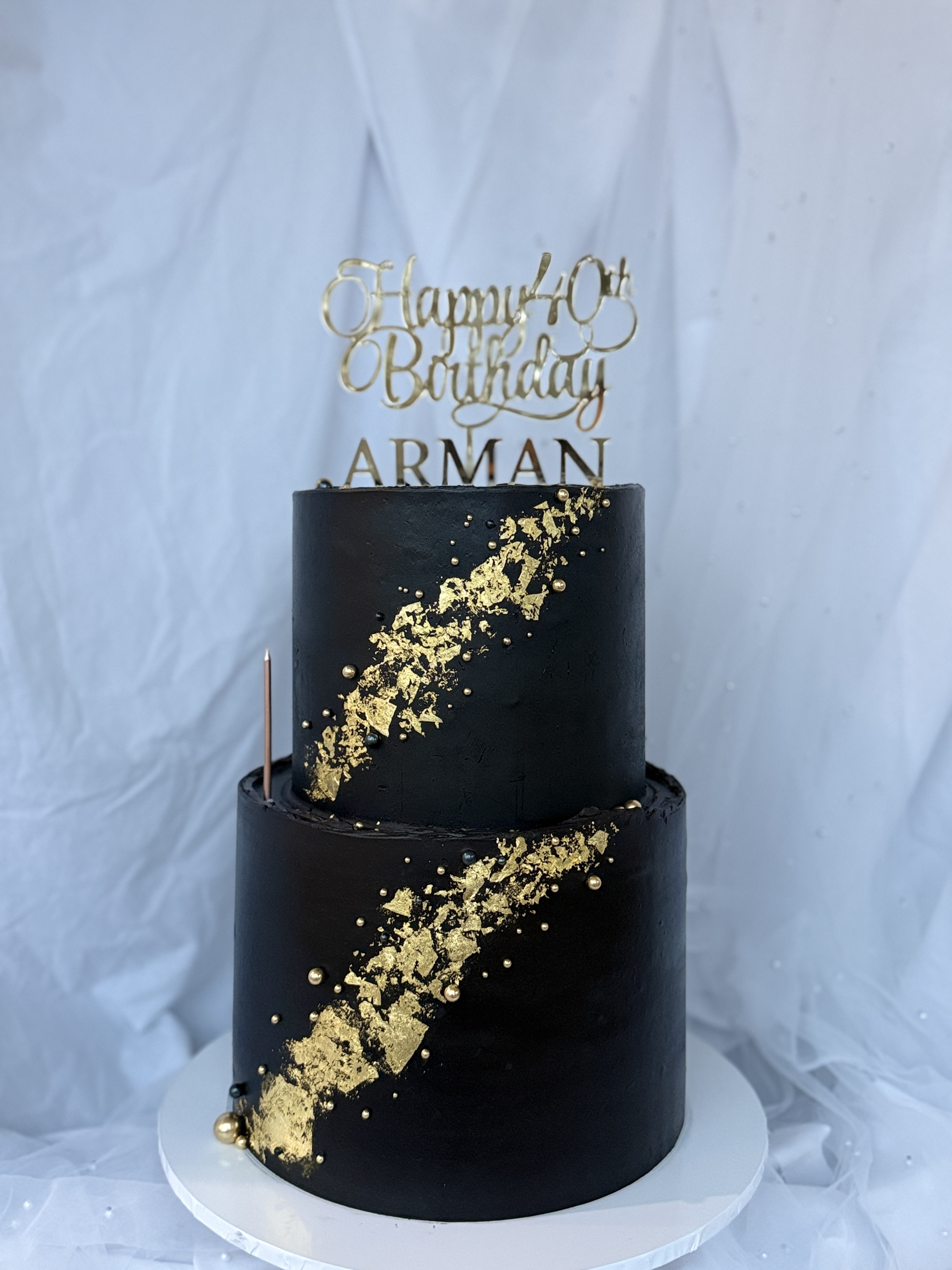 Custom cake with hand-finished details Vancouver