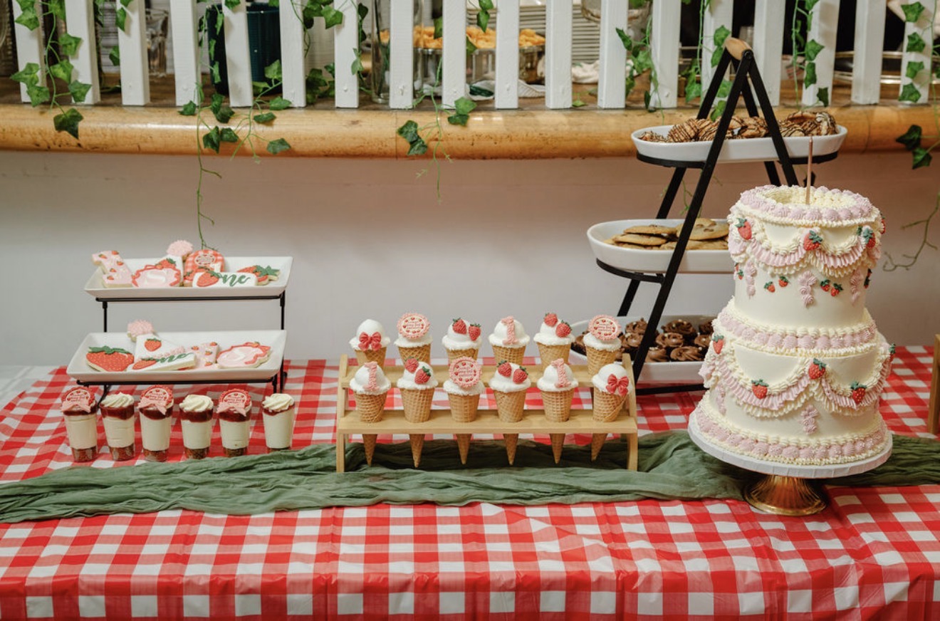 Corporate dessert bar in Vancouver styled with custom branded desserts