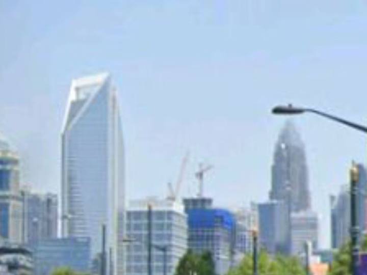 The Charlotte skyline seen from South End
