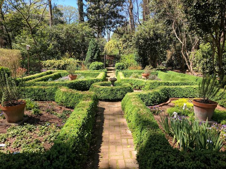 The formal garden at Wing Haven in Myers Park, Charlotte