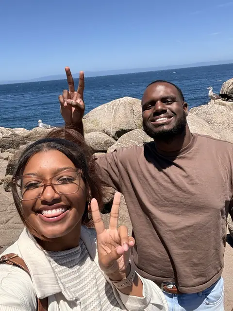 Mycheal and David of D3 Cinema on a rocky coastline