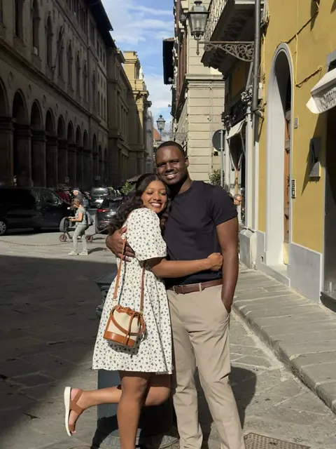 David and Mycheal of D3 Cinema on a cobblestone street