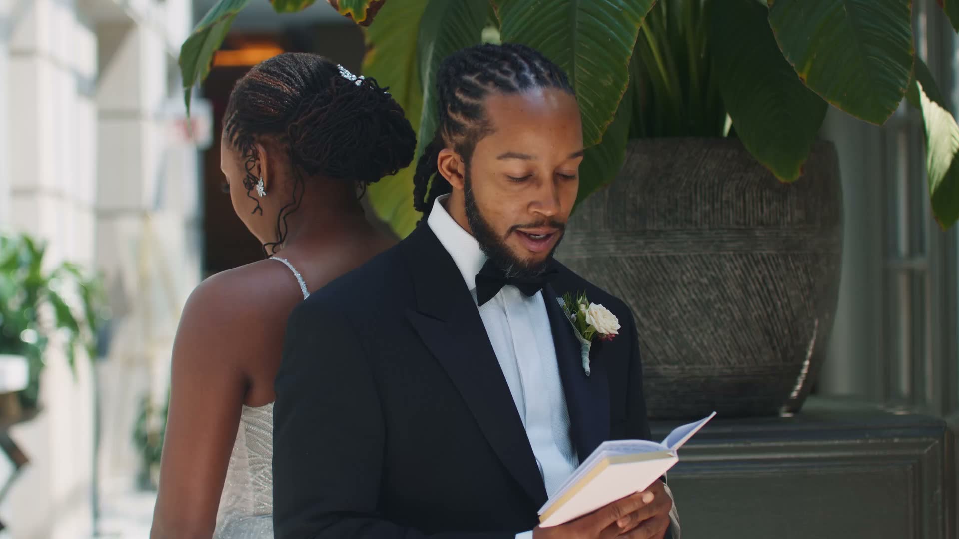 Aerial of a couple at golden hour